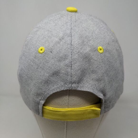 Six Flag Men's Strapback Hat Gray Yellow Embroidered The Flash Lightning Logo - Picture 8 of 11